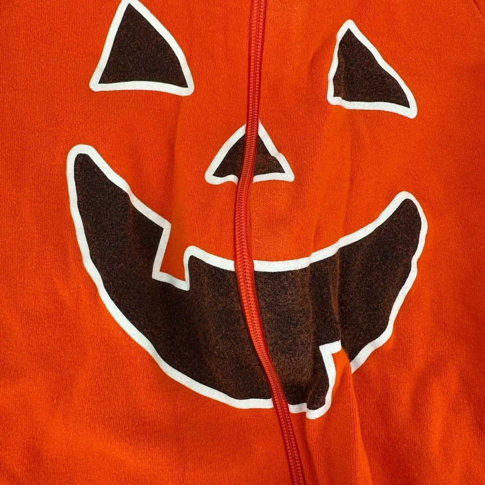 Orange Pumpkin Baby Onesie Zipper Pajama Unisex 3-6 months